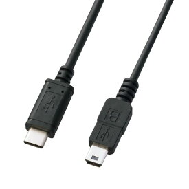 サンワサプライ USB2.0 TypeC - miniB ケーブル 2m KU-CMB20 ブラック