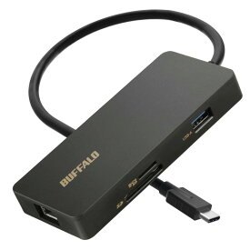 バッファロー Type-C接続 7-in-1 ドッキングステーション microSD SDカードリーダー搭載 4K対応HDMI出力ポート PowerDelivery PD 対応 USB Type-Cポート ブラック LUD-U3-CGCBK/N
