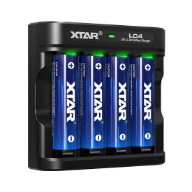 XTAR 1.5V充電池 4150mWh 単3形 リチウム電池4本 【LED充電インジケータ付き】LC4充電器の組み合わせ