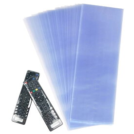 熱収縮袋 PVC シュリンクフィルム 袋 ドライヤーで直接封をすることができ シュリンクラップ ギフト リモコン包装用 汚れ防止 透明（8*25cm）100個入 リモコンカバー 熱収縮フィルム