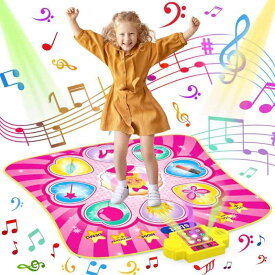 Kabeila ダンスマット おもちゃ ゲーム 子供 女の子 誕生日 プレゼント 人気 おもちゃ ダンスマット 玩具 プリンセス ピアノ ミュージックマット 音楽マット 折り畳み 音量調整 自動採点 LED搭