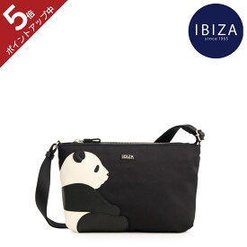 【超軽量】IBIZA イビサ ショルダーバッグ 斜めがけバッグ レディース ナイロン 本革 牛革 異素材 パンダ ぱんだ 動物 アニマル モチーフ アップリケ 大人可愛い ポシェット 軽い ブランド プレゼント ギフト 母親 誕生日 贈り物 送料無料