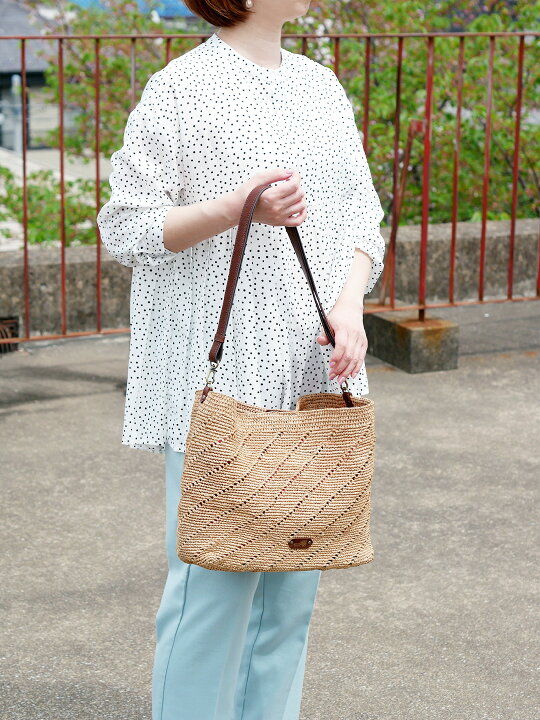 楽天市場】【ポイント3倍】イビサ公式 ラフィア ショルダー バッグ  