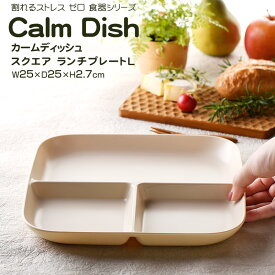 【名入れ可、ロゴ入れ可】 Calm Dish カームディッシュ　スクエアランチプレートL 食器 ランチプレート 皿 プラスチック 電子レンジ可 食洗機可 TAKENAKA　竹中