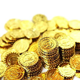 コイン 100枚　宝箱 アンティーク 風 海賊 パイレーツ 財宝 お宝 金貨 秘宝 ゴールド プラスチック　おもちゃ