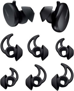 A-Pcas �C���[�s�[�X �C���[�`�b�v Bose Sport Earbuds�p Bose QuietComfort Earbuds�p Bose TWS�C���z���p �`�b�v �V���R���� S/M/L 3�Z�b�g �u���b�N