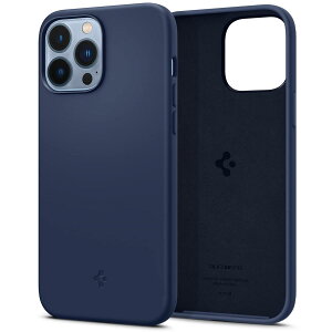 Spigen iPhone 13 Pro Max �P�[�X �V���R�� 4�d�\�� �w��h�~ �C�菝�h�~ �����Y�ی� �����^ ���y�� �V���R���t�B�b�g ACS03230 (�l�C�r�[�E�u���[)