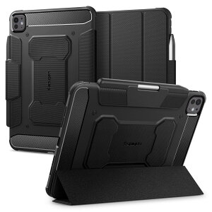 Spigen iPad Pro 11�C���` M5/M4 (2025/2024) �P�[�X �Ռ��z�� �ϏՌ� �X�^���h ���� �Ռ� �z�� ���M�b�h�E�A�[�}�[�v�� ACS07017 (�u���b�N)