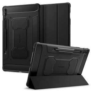 Spigen Galaxy Tab S10 Plus �P�[�X Galaxy Tab S9 Plus �J�o�[ �Ռ��z�� �ϏՌ� �X�^���h ���� �Ռ� �z�� ���M�b�h�E�A�[�}�[�v�� ACS06539 (�u���b�N)