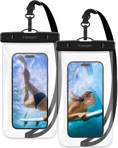 Spigen �X�}�z �h���P�[�X 2���Z�b�g ���� iPhone Pixel Xperia �ő�8.2�C���`�Ή� �^�b�`�\ ��F�� ���� �����B�e �����C ���� �ނ� �C IPX8�F�� ���S�h�� �l�b�N�X�g���b�v�t�� A601 AMP03098 (�N���X�^