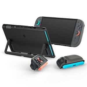 Spigen Switch2�Ή��P�[�X Joy-Con���O���\ �L�b�N�X�^���h�Ή� �ی�� �J�o�[ �ϏՌ� �c�[�g���J���[ �i�m�|�b�v ACS09343�i�u���b�N�E�Z�T�~�j