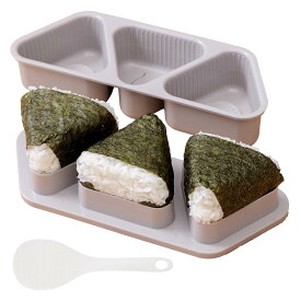 アイメディア(Aimedia) おにぎりメーカー おにぎり型 三角 おむすび 3個 大きめ しゃもじ付き 食洗機対応 弁当 カンタン 時短 日本製