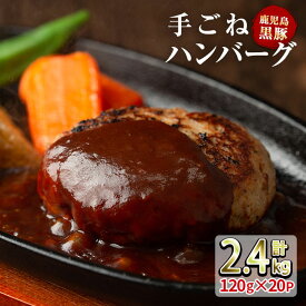 かごしま黒豚 無添加 特製手作り 【てぞの精肉店 黒豚ハンバーグ 120g×20個】【送料無料】鹿児島県 国産 かごしま黒豚 黒豚 ハンバーグ 冷凍食品 手作り ギフト 贈り物 贈物 特産品 鹿児島特産品 指宿特産品 鹿児島の黒 父の日