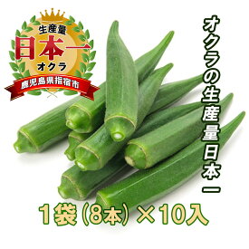 おくら オクラ 新鮮生 8本×10袋 鹿児島 指宿青果 食材 特産品 送料無料