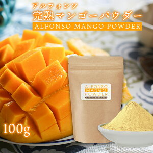 アルフォンソ マンゴーパウダー 100g マンゴー粉末 スプレードライパウダー インド産 果汁 ピューレ ヨーグルト スムージー ジュース お菓子作り 材料 ビタミン ミネラル βカロテン 完熟 ア