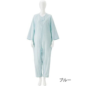 竹虎 介護ねまき ブルー/Lサイズ つなぎねまき(竹虎)106624