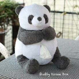 ティッシュケース おしゃれ パンダ ティッシュボックス ぬいぐるみ かわいい ふわふわ ぱんだ ティッシュカバー 車 収納 キャラクター おもしろ 触り心地 気持ち良い フワフワ てぃっしゅけーす 可愛い インテリア