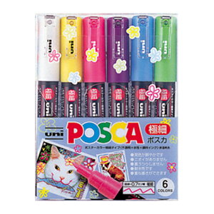 POSCA(�|�X�J)�@PC-1M�@6�F�Z�b�g