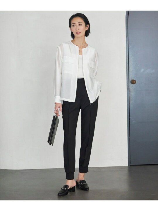 楽天市場】【洗える】リヨセルナイロンワッシャー ノーカラーブルゾン  