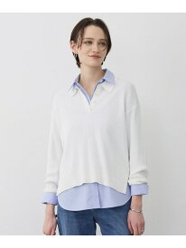 マーセライズコットンポロ ニット ICB アイシービー トップス ニット ブラック ホワイト【送料無料】[Rakuten Fashion]