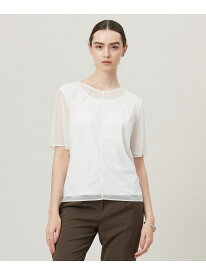 【SALE／40%OFF】【洗える】ハイゲージチュールコンビ カットソー ICB アイシービー トップス カットソー・Tシャツ ブラック ホワイト【RBA_E】【送料無料】[Rakuten Fashion]