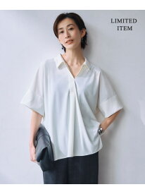 【WEB限定・洗える】シアートリコット スキッパーカットソー ICB アイシービー トップス カットソー・Tシャツ ホワイト ブラック【送料無料】[Rakuten Fashion]