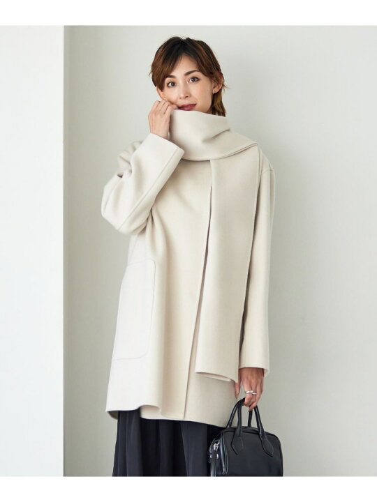 楽天市場】【SALE／30%OFF】ウールリバー ストール付きノーカラー 