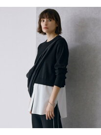 【SALE／50%OFF】【WEB&一部店舗限定カラーあり】クロスコンビ ニットプルオーバー ICB L アイシービー トップス ニット ブラック ネイビー【RBA_E】【送料無料】[Rakuten Fashion]