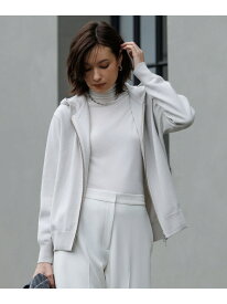 【洗える】ソフトカシミヤミックス ジップアップ ニットパーカー ICB アイシービー トップス パーカー・フーディー ブラック【送料無料】[Rakuten Fashion]