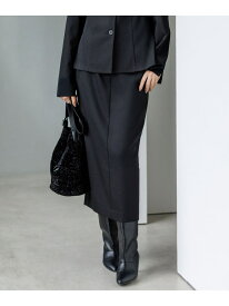 【SALE／30%OFF】【CLASSY.掲載・裏起毛】 ウォームサテン Iラインスカート ICB アイシービー スカート ロング・マキシスカート ブラック ブルー【RBA_E】【送料無料】[Rakuten Fashion]