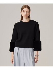 【SALE／30%OFF】ウールブレンドスムース デザインニット ICB アイシービー トップス ニット ブラック【RBA_E】【送料無料】[Rakuten Fashion]