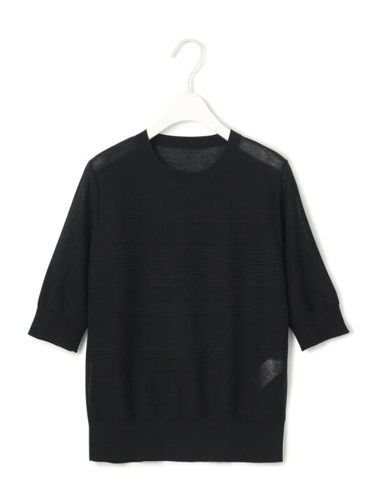 【SALE／40%OFF】【洗える】 ストライプパターン ニットトップス ICB L アイシービー トップス ニット ホワイト ブラック【RBA_E】【送料無料】[Rakuten Fashion]