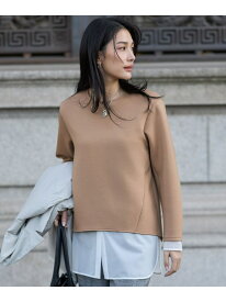 サテンラッセルコンビ カットソー ICB アイシービー トップス カットソー・Tシャツ ホワイト ブラック【送料無料】[Rakuten Fashion]