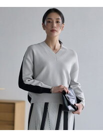 コットンポリエステルスムース Vネックニット ICB アイシービー トップス ニット ベージュ ブラック ブルー【送料無料】[Rakuten Fashion]
