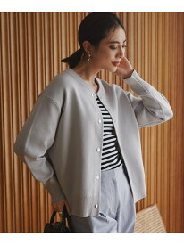 コットンポリエステルスムース カーディガン ICB アイシービー トップス ニット グレー ブルー シルバー【送料無料】[Rakuten Fashion]
