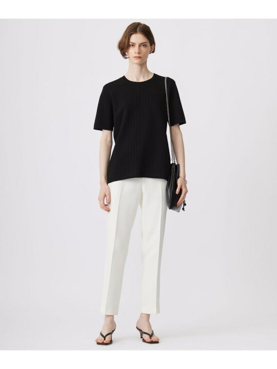 【SALE／40%OFF】【洗える】 ストライプパターン ニットトップス ICB L アイシービー トップス ニット ホワイト ブラック【RBA_E】【送料無料】[Rakuten Fashion]
