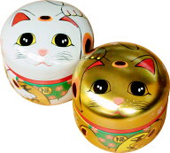 茶筒 招き猫缶 100g用缶 1缶　鈴子 招き猫 お茶(茶葉)は入っておりません