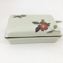花柄バターケース・陶器製・竹蓋付き フェリシモ］スタッキング保存容器 バターケース 陶器 磁器｜Yahoo