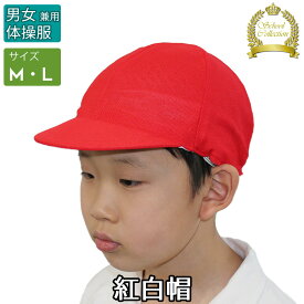 赤白帽子 赤白帽 男女兼用 メッシュ つば付き M L アゴゴム付 体操帽子 TMA-12500