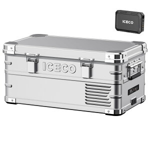 ICECO APL20 アルミ製ポータブル冷蔵庫+バッテリー セット 20L -20℃〜20℃ 車載冷蔵庫 急速冷凍 軽量 低動作音 アプリ制御 3WAY電源対応 DC12V/24V AC100V 家 車中泊 アウトドア キャンプ アイスコ