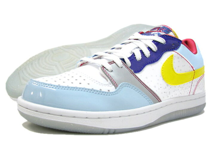 楽天市場】NIKE(ナイキ) COURT FORCE LOW PREMIUM White/Yellow-Blue 