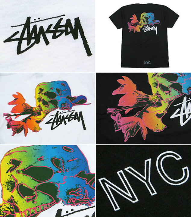 楽天市場】ステューシー STUSSY NYC Process Fade Skull Tシャツ 半袖 