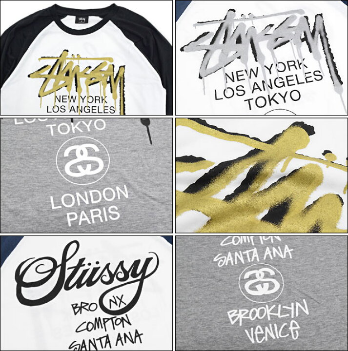 楽天市場】ステューシー STUSSY ラグラン 七分袖 WT Drip(stussy 