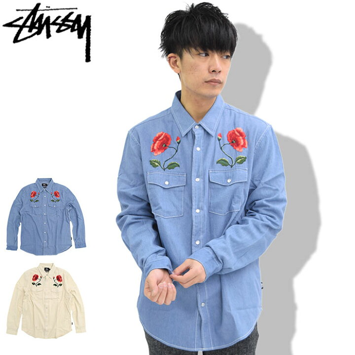 楽天市場】ステューシー STUSSY シャツ 長袖 メンズ Poppy Denim 