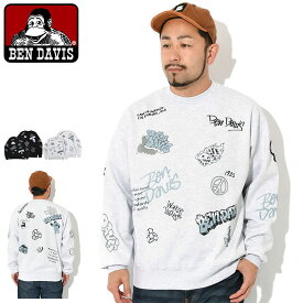 ベンデイビス BEN DAVIS トレーナー メンズ スクリブルド クルー スウェット ( BENDAVIS C-24380006 Scribbled Crew Sweat スエット トレナー トレイナー トップス ベン デイビス ベン・デイビス ベンデービス ) ice field icefield