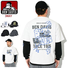 ベンデイビス BEN DAVIS ロンT Tシャツ 長袖 メンズ フォト レイヤード ( BENDAVIS C-24380037 Photo Layered L/S Tee ティーシャツ T-SHIRTS ロング ロンティー 長袖Tシャツ トップス ベン デイビス ベンデービス )