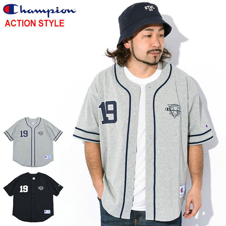 チャンピオン Champion シャツ 半袖 メンズ C3-X319 ベースボール ( Champion C3-X319 Baseball S/S  Shirt ACTION STYLE アクション スタイル 日本企画 Cロゴ Cマーク ビッグシルエット オーバーサイズ ベースボールシャツ ...