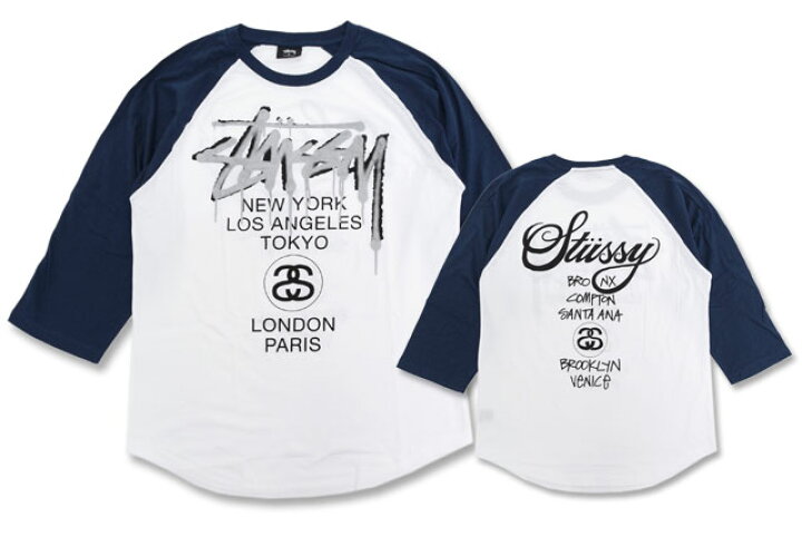 楽天市場】ステューシー STUSSY ラグラン 七分袖 WT Drip(stussy 