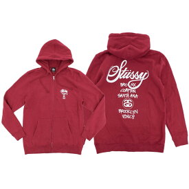 【アウトレット(不良箇所あり)】ステューシー STUSSY パーカー ジップアップ World Tour ( full zip hooded sweat パーカー フード フーディ スウェット トップス Zip up Hoody Parker メンズ・男性用 ワールドツアー 1973536 USAモデル 正規 品 ストゥーシー )