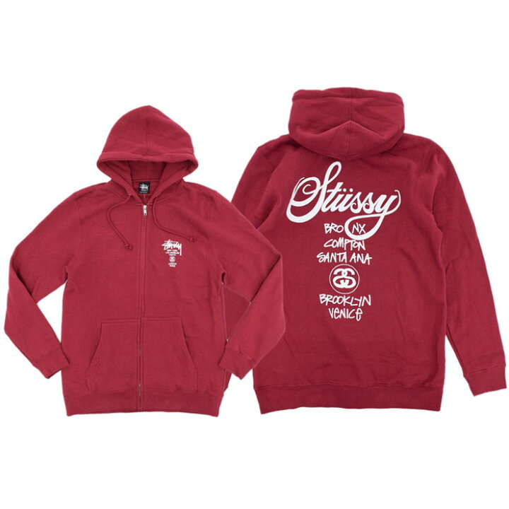楽天市場】ステューシー STUSSY パーカー ジップアップ World Tour 